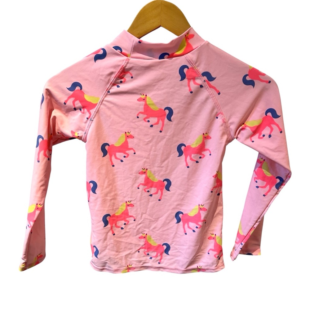 Seed Heritage Pink Unicorn Long Sleeve Rash Guard Size 8 Sun Protection Beach - Picture 2 of 5